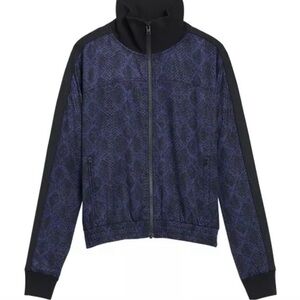 Athleta Brooklyn Bomber Zip Up Jacket Blue Python (size s)